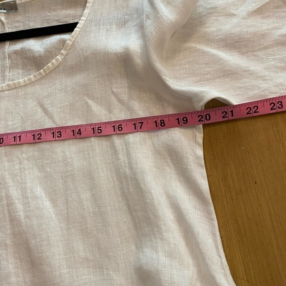 Baci Women’s Linen White Oversized Midi Dress Italy Pockets Beach Resort M-L - Picture 11 of 14